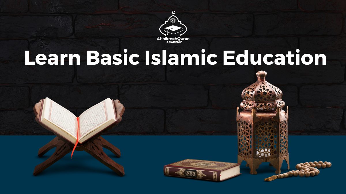Learn Basic Islamic Education with a Quran on a stand and an ornate lantern