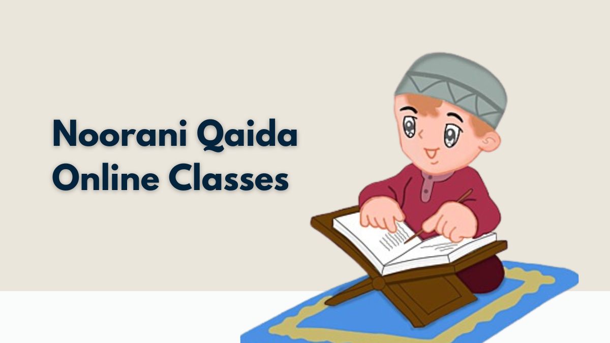 Illustration of a boy studying Noorani Qaida Online Classes